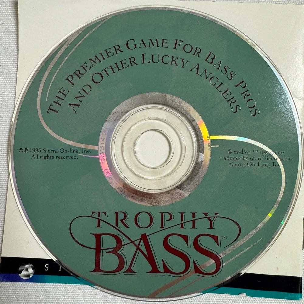 Trophy Bass PC Game '95 Sierra On-Line B.A.S.S. Vintage Fishing Windows Mac
